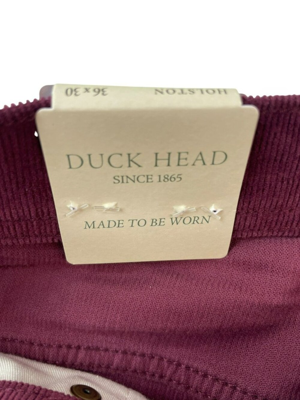 Duck Head Corduroy Pants Fig Men's Sz 36x30 Classic Fit Burgundy MSRP$128 NWT - Picture 9 of 13